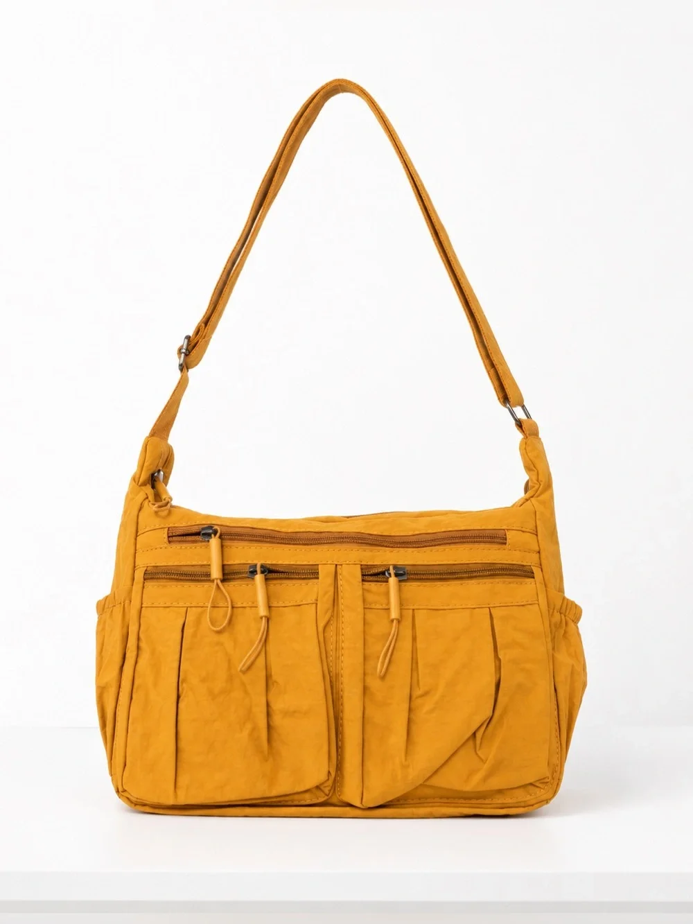 Lisinaer Mustard Shoulder Bag with Multiple Pockets